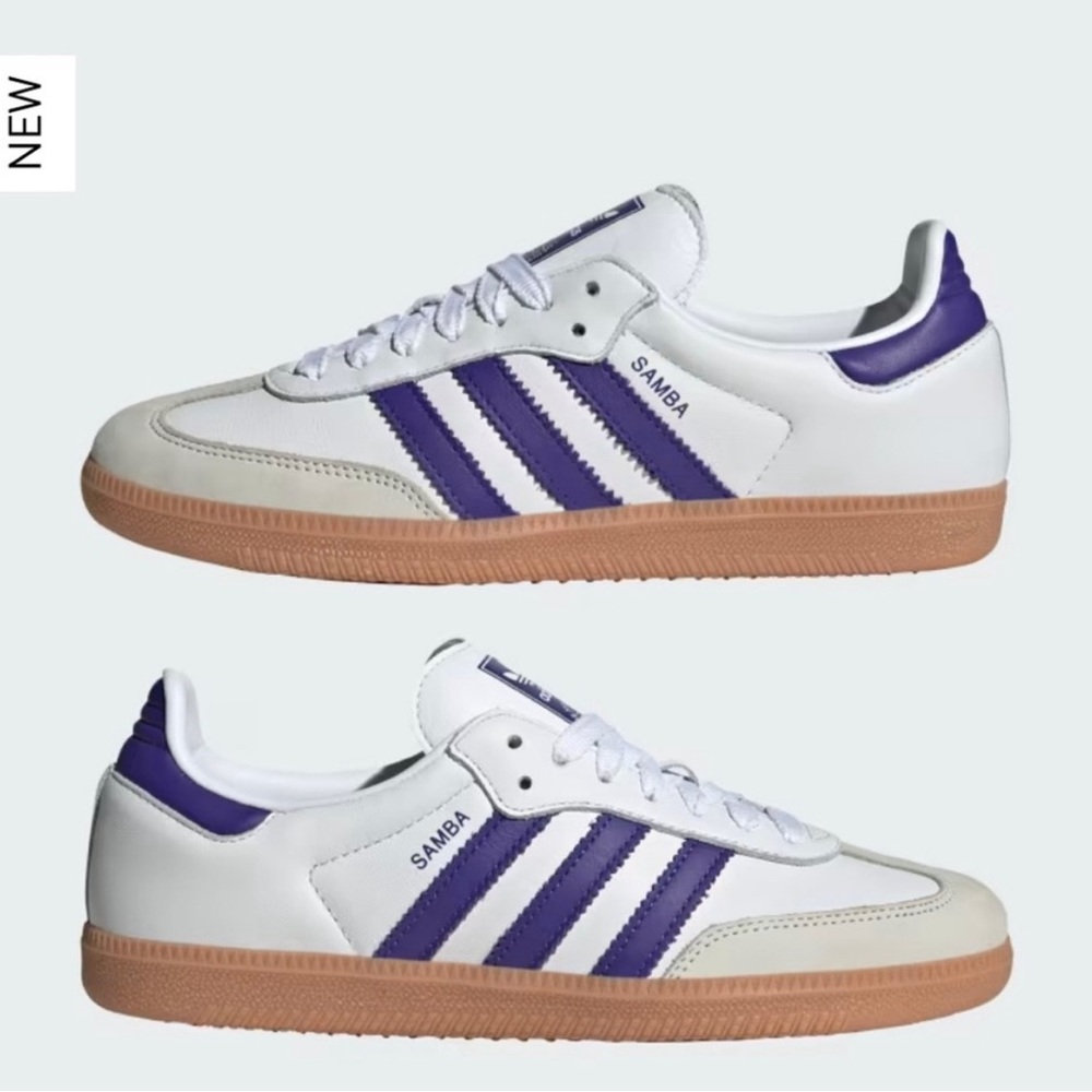 NWT adidas Samba OG “white energy ink” size 6.